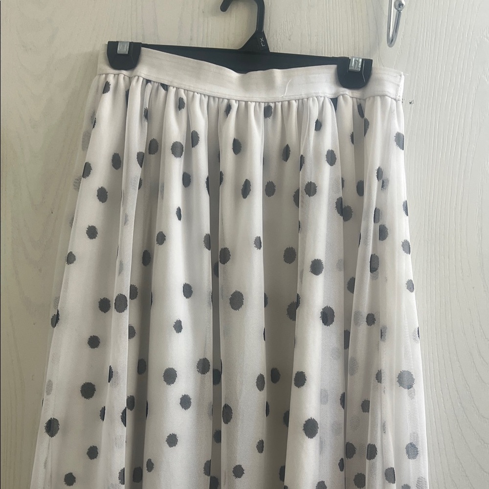 Rainbow Black and White Polka Dot A-Line Skirt